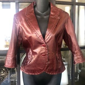 June faux leather jacket, size small